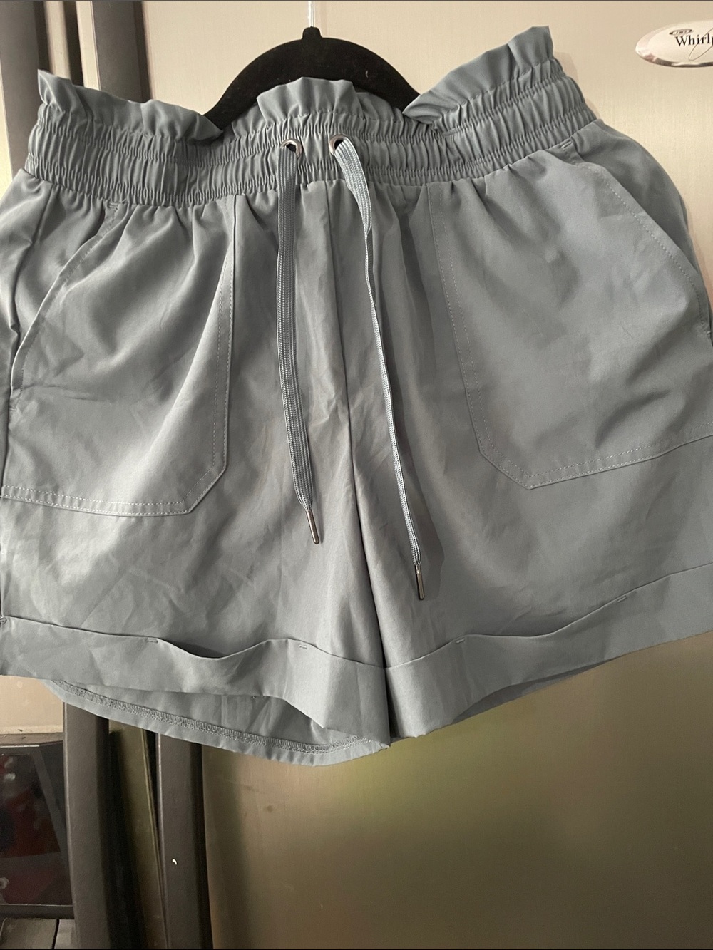 Danskin light green High-Waist Paperbag Drawstring Shorts